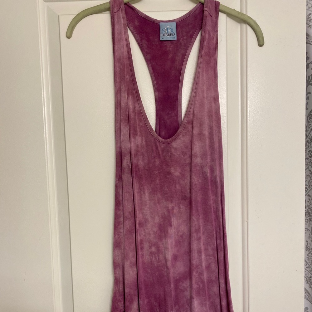 Pink tie dye tank top
